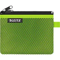Leitz WOW Traveller Zip-Beutel, durchsichtiges Netzfach & blickdichtes Fach, Grösse S, grün