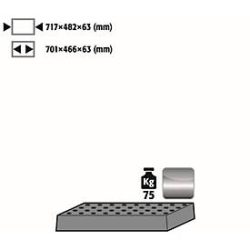 Lochblecheinsatz Standard für asecos Sicherheitsschränke der Q30, Q90 und S90 Serie, Edelstahl 1.4016, B 717 x T 482 x H 63 mm, bis 75 kg