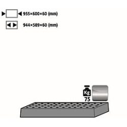 Lochblecheinsatz Standard für asecos Sicherheitsschränke der UB90 Serie, Edelstahl 1.4301, B 955 x T 600 x H 60 mm, bis 75 kg