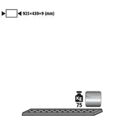 Lochblecheinsatz Standard für asecos Sicherheitsschränke der UB90 und UB30 Serie, Edelstahl 1.4016, B 925 x T 436 x H 9 mm, bis 75 kg