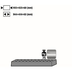 Lochblecheinsatz Standard für asecos Sicherheitsschränke der UB90 und UB30 Serie, Edelstahl 1.4301, B 955 x T 425 x H 60 mm, bis 75 kg