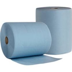 Putzpapier BASIC-LINE, 3-lagig, volumengeprägt & zwischenblattverleimt, Tuchgrösse ca. 380 x 360 mm, blau, 2 Rollen mit jeweils 500 Tüchern