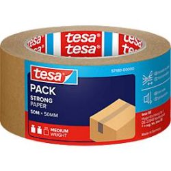 Packband tesapack® Paper ecoLogo®, aus Papier, 50 m x 50 mm, Stärke 107 µ, 6 Rollen