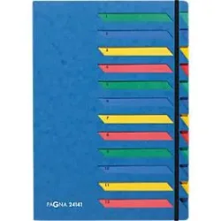 PAGNA Ordnungsmappe DIN A4 Blanko Pressspan 12-teilig Blau 2414102 12-teilig 23 (B) x 1 (T) x 32 (H) cm