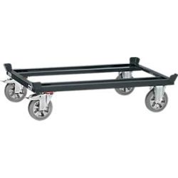 fetra® Fahrgestell mit Fangecken, TK 1.000 kg, für Paletten 1.200 x 800 mm, Polyamid-Bereifung, anthrazitgrau