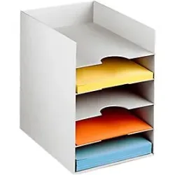 PAPERFLOW Formularbox DIN A4, Polystyrol, für Aktenordner, 5 Fächer, lichtgrau