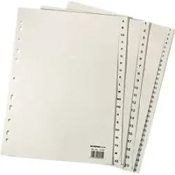 Papier-Register A4, einzeln, DIN A4 1-20, hellchamois