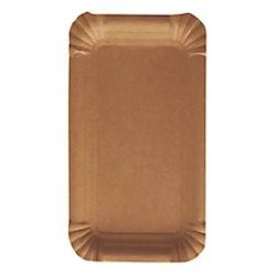 Pappteller Papstar Pure, Einweg, eckig, 110 x 175 mm, lebensmittelecht, FSC®-zertifiziert & kompostierbar, braun, 4 x 250 Stück