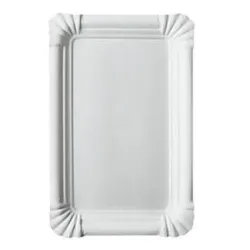 Pappteller Papstar Pure, Einweg, eckig, 130 x 200 mm, lebensmittelecht, FSC®-zertifiziert & kompostierbar, weiss, 4 x 250 Stück
