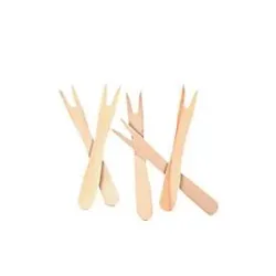 Papstar Pommes-Frites Gabeln Pure, splitterfrei, L 85 mm, FSC®-zertifiziertes Birkenholz, naturfarben, 1000 Stück in Spenderkarton