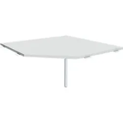 PC-Arbeitsplatte ALICANTE, B 1225 x T 1225 mm, mit Stützfuss, höhenverstellbar, lichtgrau