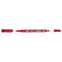 Pilot Permanent Marker Twin Marker EF/F, rot, 0,4?0,8 mm und 0,8?2,0 mm