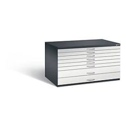 Planschrank aus Stahl, für Formate bis DIN A0, 8 Schubladen
