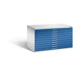 Planschrank aus Stahl, für Formate bis DIN A0, 10 Schubladen