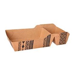 Pommesbox Papstar Maori, Einweg, 2 Fächer, gross, L 185 x B 110 x H 35 mm, 100 % biologisch abbaubar & FSC®-zertifizierte Pappe, braun, 360 Stück