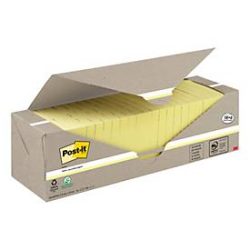 Post-it Recycelte Haftnotizen 76 x 76 mm Kanariengelb 70 Blatt Vorteilspackung 18 + 6 Gratis