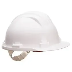 Portwest Arbeits-Sicherheitshelm PS61, unbelüftet, mit Schirm, Regenrinne, verstellbares Kopfteil, PEHD, weiss