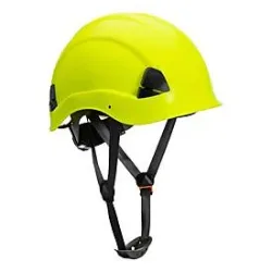 Portwest Schutzhelm für Höhenarbeiten PS53 Endurance, ohne Schirm, nicht belüftet, Kinnschutz, verstellbares Kopfteil, ABS, gelb