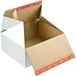 Premium-Blitzbodenkarton ColomPac CP 155.255, B 310 x T 190 x H 133 mm, Z-Faltung, Selbstklebeverschluss, weiss, 20 Stück