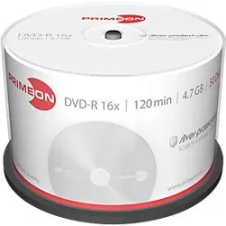 Primeon 2761204 DVD-R Rohling 4.7 GB 50 St. Spindel Silber Matte Oberfläche