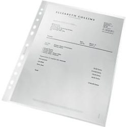 Leitz Prospekthüllen Recycled DIN A4 Genarbt Transparent 100 Mikron PP (Polypropylen) 11 Löcher 100 Stück