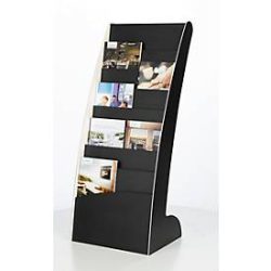 Prospektständer Paperflow COURBO, Kunststoff, DIN A3 plus, 8 Fächer, schwarz-weisses Design
