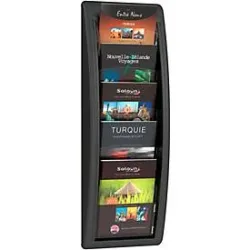 Paperflow wandmontierbarer Prospektständer Polystyrol 227 x 95 x 650mm A5 Schwarz