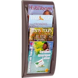 Paperflow wandmontierbarer Prospektständer Polystyrol 290 x 95 x 650mm A4 Schwarz
