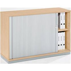 Querrollladenschrank Tetris Wood, 2 OH, abschliessbar, mit Sockel, B 1200 x T 421 x H 800 mm, Ahorn-Dekor