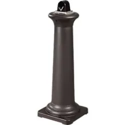 Standascher Rubbermaid® GroundsKeeper® Tuscan, für den Aussenbereich, Volumen 4,4 l, mit Inneneimer, Ø 330 x H 974 mm, Edelstahl & Kunststoff, schwarz