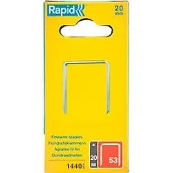 Rapid Feindrahtklammern Typ 53, 20 mm Schenkellänge, galvanisiert, Präzisionsschnitt, 1440 Stück