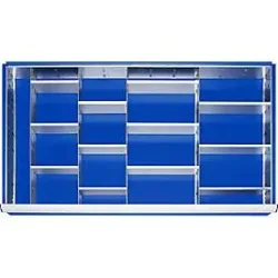 RAU Einteilungsset für Schublade, HxBxT 47 x 1.055 x 560 mm, mit 4-tlg. Rasterleisten-Set und 4 Trennwände, Grösse XXL für Fronthöhe 60-90 mm