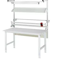 Rau Packtischsystem 02 Arbeitstisch-Serie Tom, B 2000 x T 1000 x H 760-1080 mm, Melamin-Platte, bis 500 kg