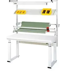 Rau Packtischsystem 02 Werbank-Serie adlatus 600, B 2000 x T 900 x H 740-1140 mm, HPL-Platte, bis 600 kg