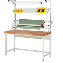 Rau Packtischsystem 02 Werkbank-Serie 8000, B 2000 x T 700 x H 840-1040 mm, Buche-Massivholzplatte, bis 1250 kg