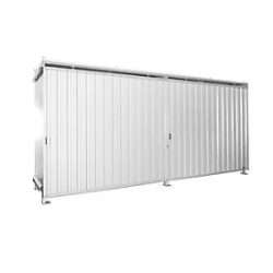 Regalcontainer BAUER CEN 59-2, Stahl, Schiebetor, B 6245 x T 1550 x H 2980 mm, weiss