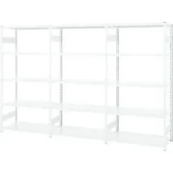 Regalkombination ORDO Professional, 1 Grundregal + 2 Anbauregale, 15 Böden, modular, Fachlast 130 kg, Feldlast 1000 kg, B 2330 x T 535 x H 2500 mm, verkehrsweiss