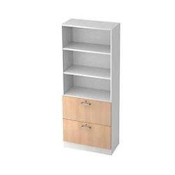 Regal Office Braun/Weiss Holz 80 cm 200.4 cm - Farbe: weiss, eiche - Material: Holzwerkstoff - Regal