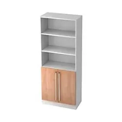 Aktenschrank Office Braun/Weiss Holz 80 cm 42 cm 200.4 cm - Farbe: Weiß, Nussbaum - Material: Holzwerkstoff - Aktenschrank