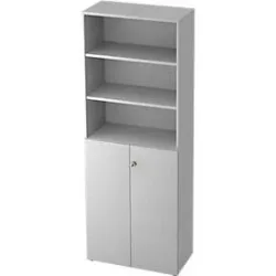 Regalschrank TOPAS LINE, 3 OH Regal/3 OH Türen, lichtgrau/lichtgrau