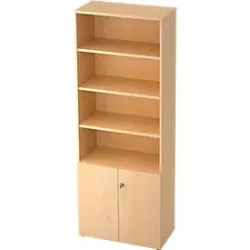 Regalschrank TOPAS LINE, 4 OH Regal/2 OH Türen, Ahorn/Ahorn