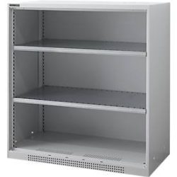 Regalschrank FS, Stahlblech, mit Belüftungslöchern, B 1055 x T 520 x H 1105 mm, 3 OH, Weissaluminium, bis 300 kg