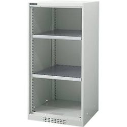 Regalschrank FS, Stahlblech, mit Belüftungslöchern, B 545 x T 520 x H 1105 mm, 3 OH, Lichtgrau, bis 150 kg