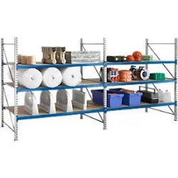 Regalsystem WR 600, Grundfeld, Traverse verzinkt, mit 2 Ebenen, 2200 x 2200 x 1050 mm