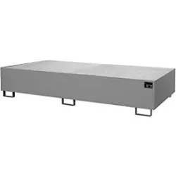 Regalwanne Typ RW/GR 2700-3, mit Gitterrost, grau RAL7005
