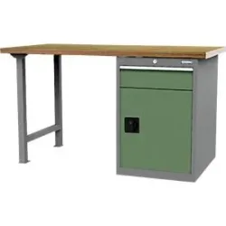 Reihenwerkbank Bedrunka+Hirth, Buche-Multiplex-Arbeitsplatte, 1 Schub & 1 Flügeltür, abschliessbar, bis 1000 kg, B 2000 x T 750 x H 859 mm