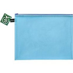 Reissverschlussbeutel FolderSys, A4, Stärke 0,20 mm, B 357 x H 272 mm, PVC-freie Folie, blau-transparent