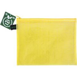 Reissverschlussbeutel FolderSys, Stärke 0,20 mm, A5, B 254 x H 200 mm, PVC-freie Folie, gelb-transparent
