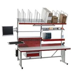 Rocholz Elektrisch höhenverstellbarer Packtisch FLEX Premium, Komplettausstattung, HxBxT 720-1.120 x 2.000 x 800 mm