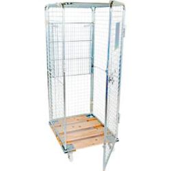 Rollbehälter, mit Holzrollplatte, 724 x 815 x 1800 mm
